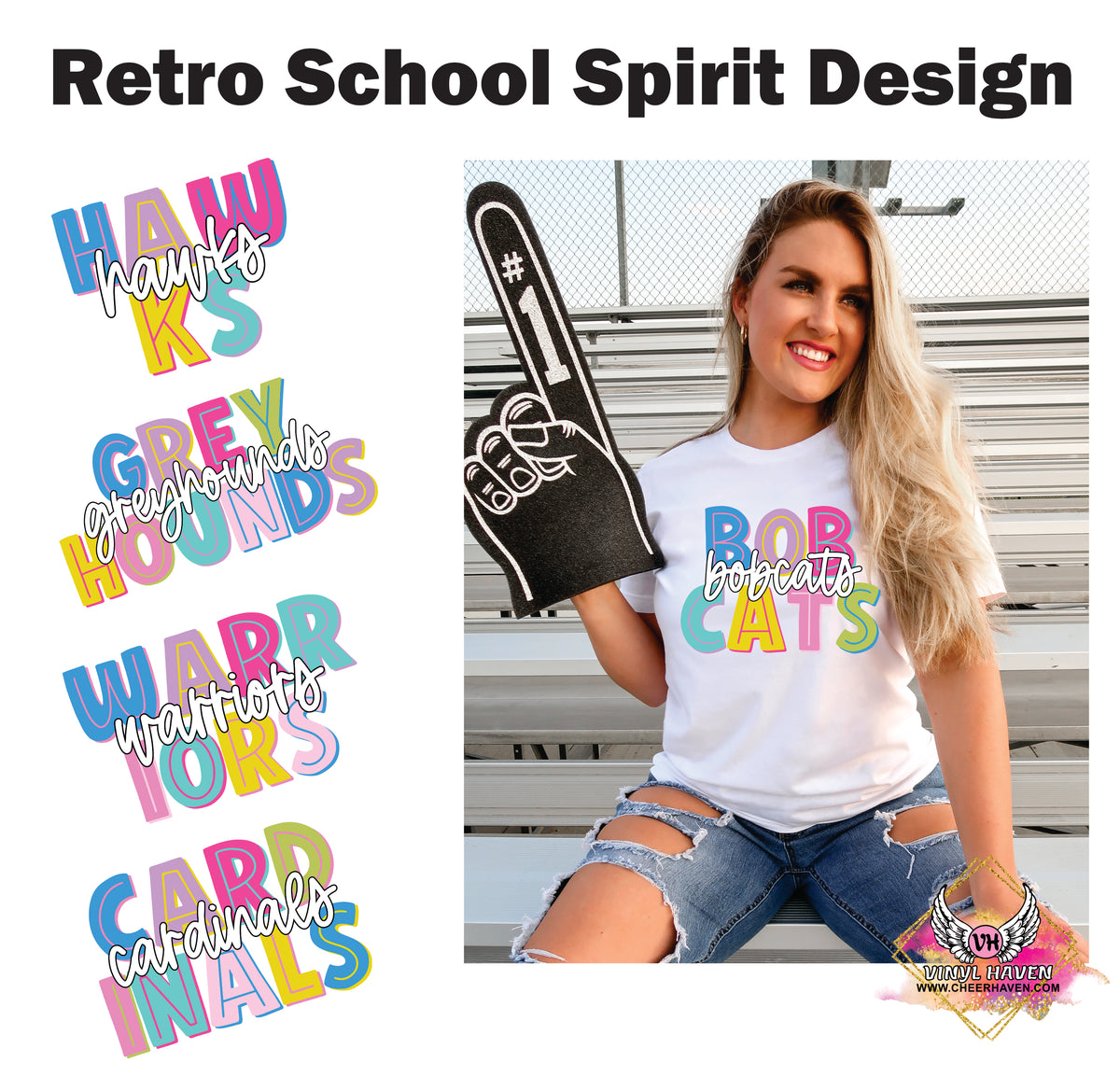 DTF * Retro School Spirit Designs – Cheer Haven LLC.