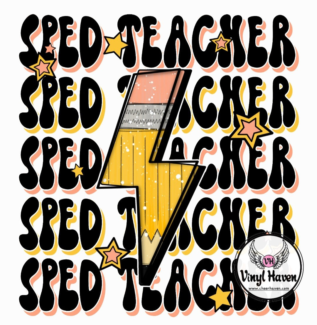 Retro Lightning Bolt and Tie Dye School Spirit Design – Peaches