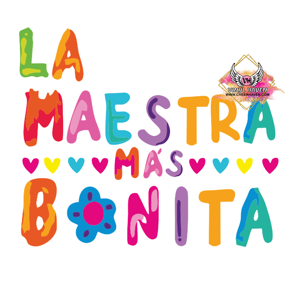 DTF print * La Maestra mas Bonita ( Teacher ) – Cheer Haven LLC.