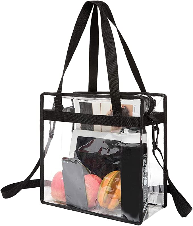 Stadium Approved Clear Tote Bags Clear See Through Plastic Tote Bags with  Handle