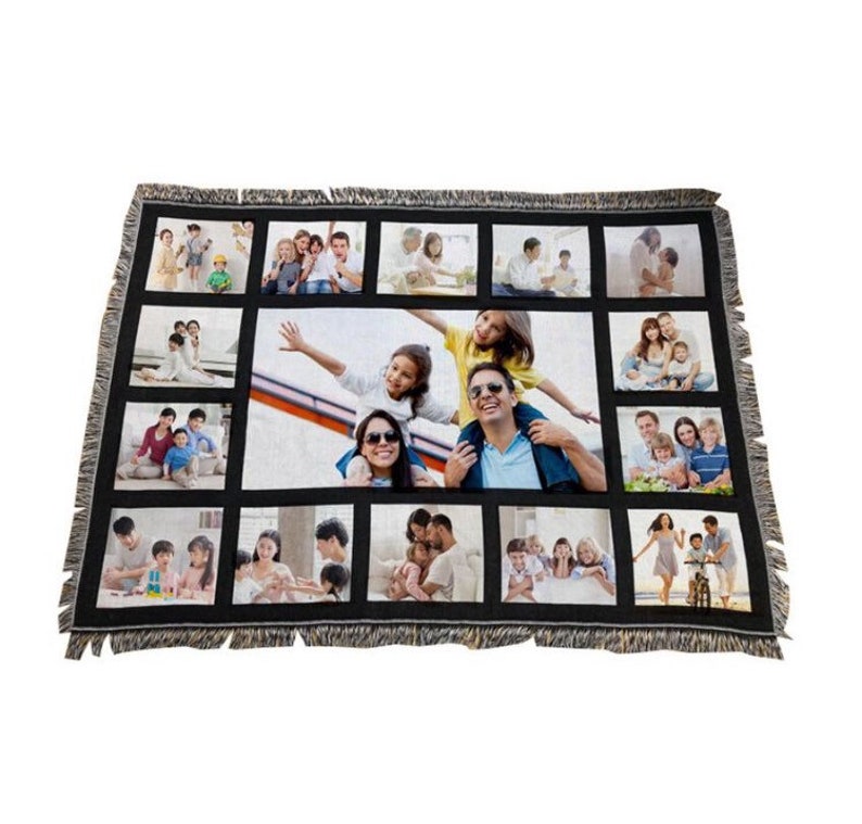 Tanawa Sublimation Blankets with 20 Printable Panel,Custom Personalised Blanks Baby Blankets Couch Sofa Bed Fuzzy,Warm Home Blanket with Tassel