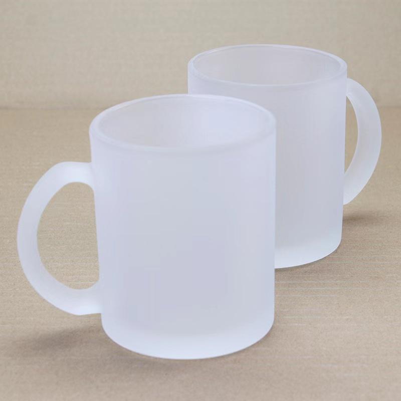 11oz Sublimation Blanks Clear/Frosted Glass Mug with Handle