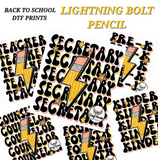 DTF * Back to School Lightning Bolt Pencil