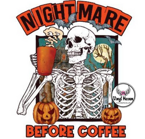 DTF Print * Halloween * Nightmare before coffee