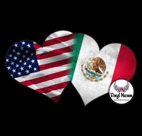 DTF Print * Mexico * Mexican American Hearts