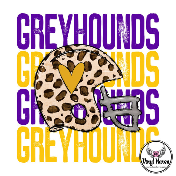 DTF Print * Greyhounds leopard helmet