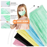 3-Ply Disposable Face Masks (50PCS) (5 colors) (YOUTH)