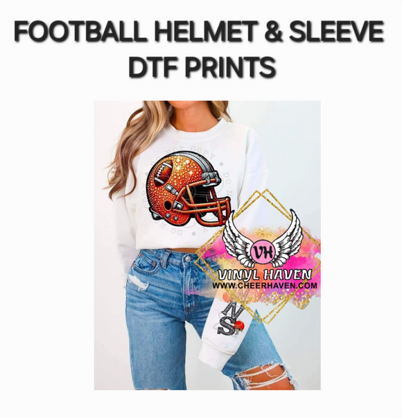 DTF Print * Sports * Football Helmet & Sleeve print