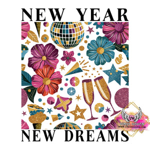 DTF Print * NEW YEARS * New year new dreams floral