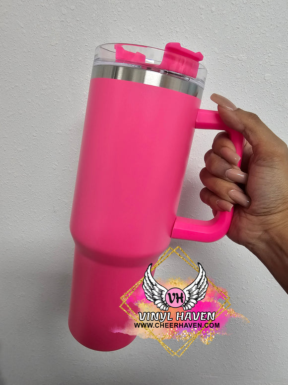 Stainless Steel 40oz Hot pink Tumbler