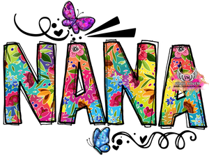 DTF Print * Nana Colorful Butterfly * Mothers Day