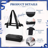 Clear School/Work Tote Bags with handles 12 x 10 x 4 Inches * NOT Stadium approved