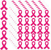 Cancer awareness * One sheet (25pc) Pink awareness ribbon stickers (2"x1.45"ea)