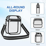 Clear Crossbody Bags with Stylish Strap 8.5 x 6.9 x 2.8 Inches * Stadium Approved