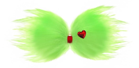 Furry grinchy Hairbow with elastic band