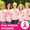Cancer awareness * One sheet (25pc) Pink awareness ribbon stickers (2"x1.45"ea)