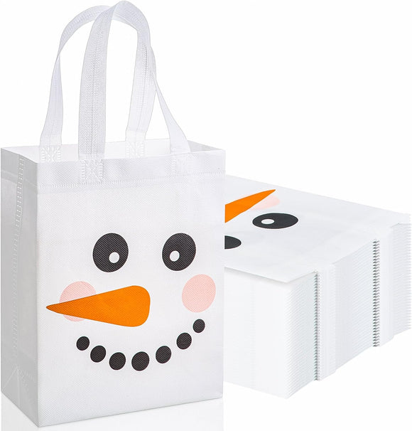 Christmas SNOWMAN Reusable Gift Bag 10x8x4