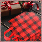 Christmas Red & Black Plaid Reusable Gift Bag