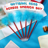 Dr. Seuss Inspired * Fuzzy blue and red pom pom pen * Read across America