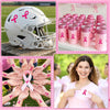 Cancer awareness * One sheet (25pc) Pink awareness ribbon stickers (2"x1.45"ea)