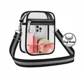 Clear Crossbody Bags with Stylish Strap 8.5 x 6.9 x 2.8 Inches * Stadium Approved