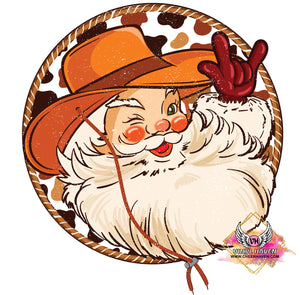 DTF Print * Christmas *  Cowboy Santa