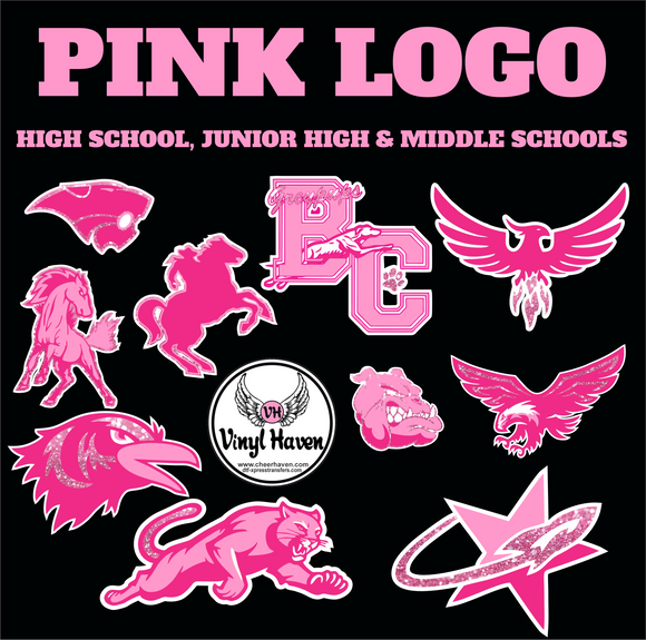 DTF Print * AWARENESS * PINK School Logo (Middle School, Junior High, High school)