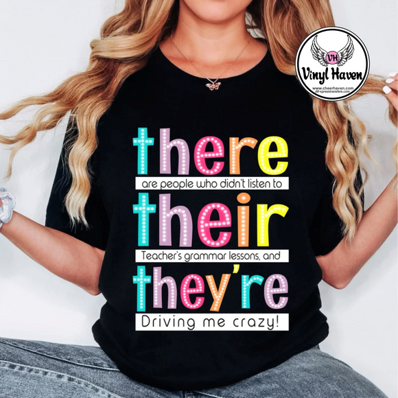 DTF Print * Back to School * Teacher There, their, they're