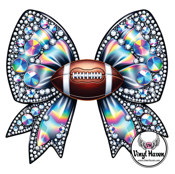 DTF Print * Back to School * Faux Rhinestone Football Bow