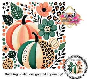 DTF Print * Fall * Boho floral pumpkin fall design