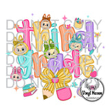 DTF Print * Back to School * Cute Monster Doll Bow *