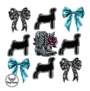 DTF print * Western * Coquette bows Goat