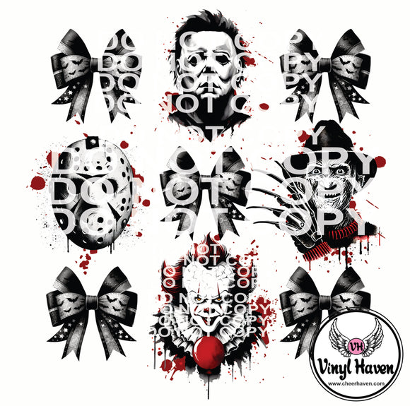 DTF Print * Halloween * Horror Coquette bows