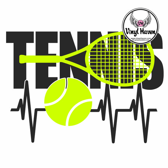 DTF Print * Back to School * Tennis heart beat