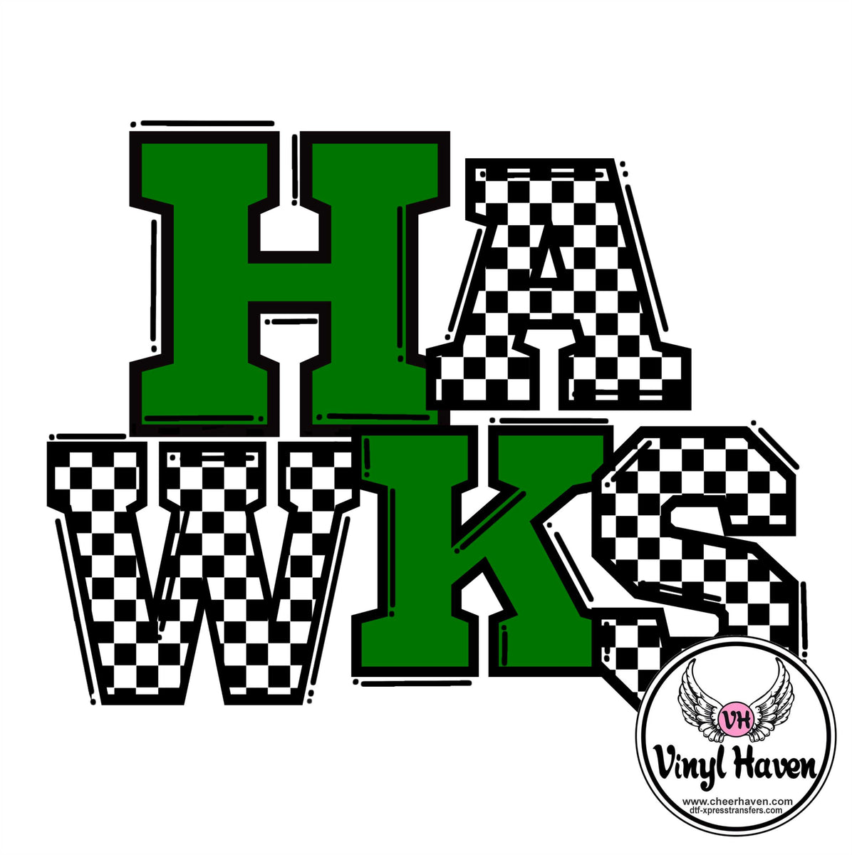 DTF Print * Back to School * CHECKERED HAWKS – Cheer Haven LLC.