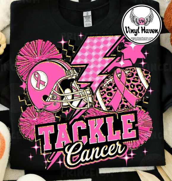 DTF Print * Cancer Awareness * Tackle cancer helmet bolt