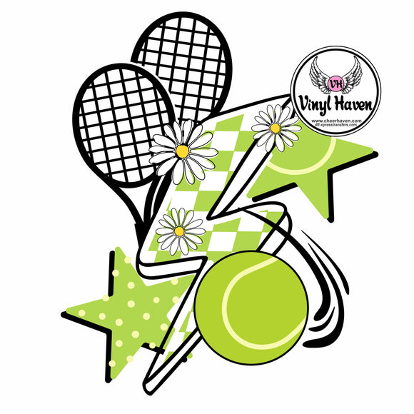 DTF Print * Back to School * Tennis Lightning bolt
