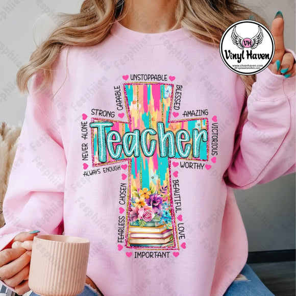 DTF Print * Back to School * Teacher Inspirational cross