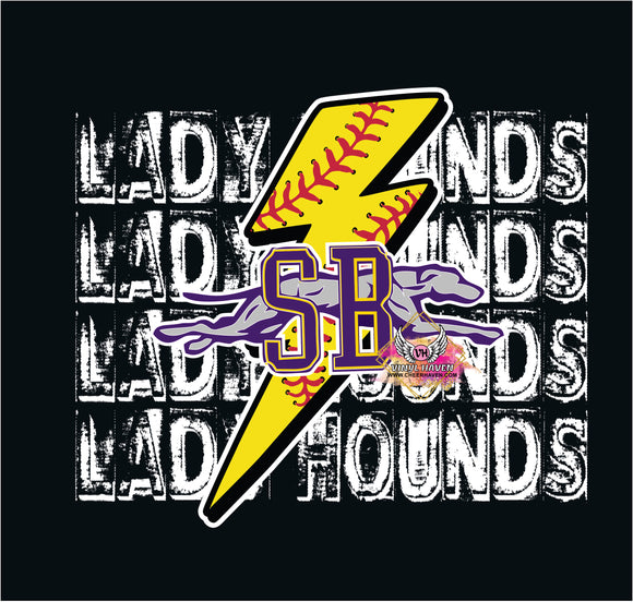 DTF Print * Lady Hounds Distressed * Softball