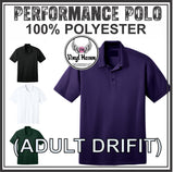 NEW * Performance Polo * 100% polyester * ADULT SIZE * PRE-ORDER