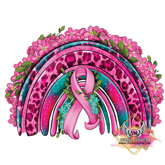 DTF Print * Cancer Awareness * Rainbow Ribbon