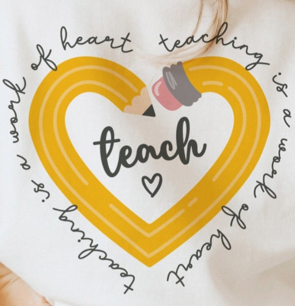 DTF Print * Teacher pencil heart