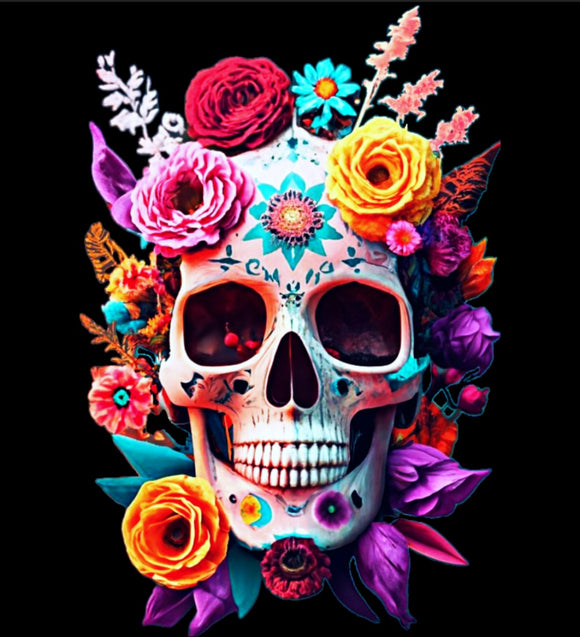 DTF Print * Day of the Dead * Floral Sugar skull