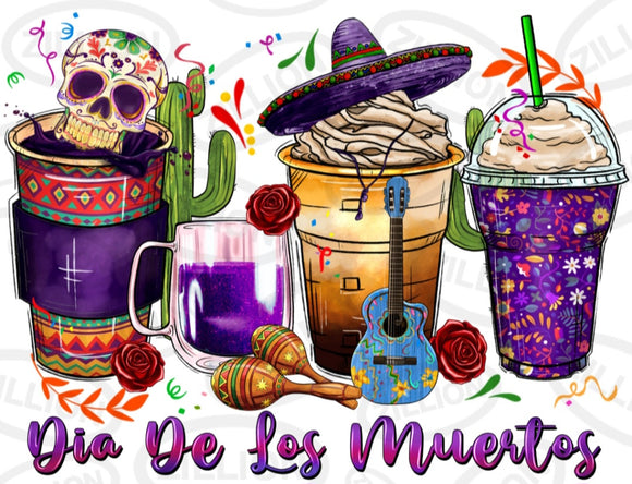 DTF Print * Day of the dead * Dia de Los Muertos coffee cups