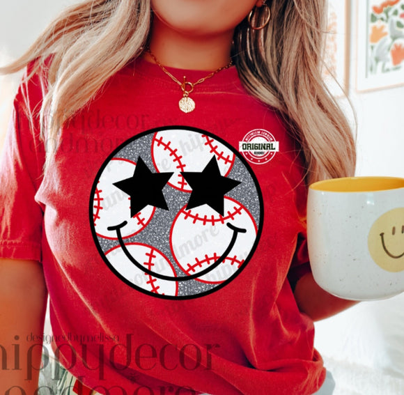 DTF Print * Sports * Smiley face  * Baseball