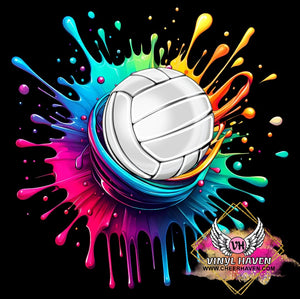 DTF Print * Sports * Splatter Paint Volleyball