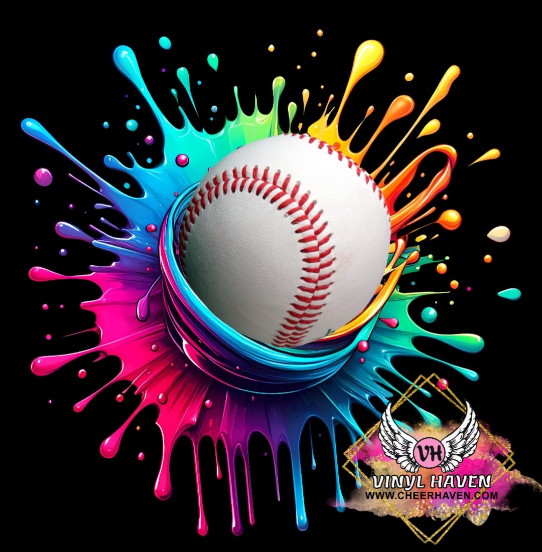 Ink Splatter Baseball DTF Print * Sports Softball / Baseball * Splatter paint Baseball ...