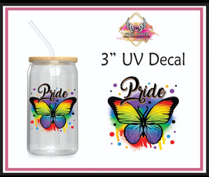 UV DTF 3" Decal * Pride butterfly