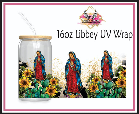 UV DTF Wrap * Virgin Mary floral