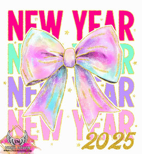 DTF Print * NEW YEARS * New Year 2025 coquette bow